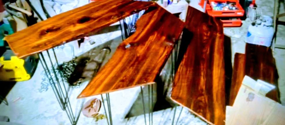 4 handmade barnwood tables from quailrun Barn circa 1918