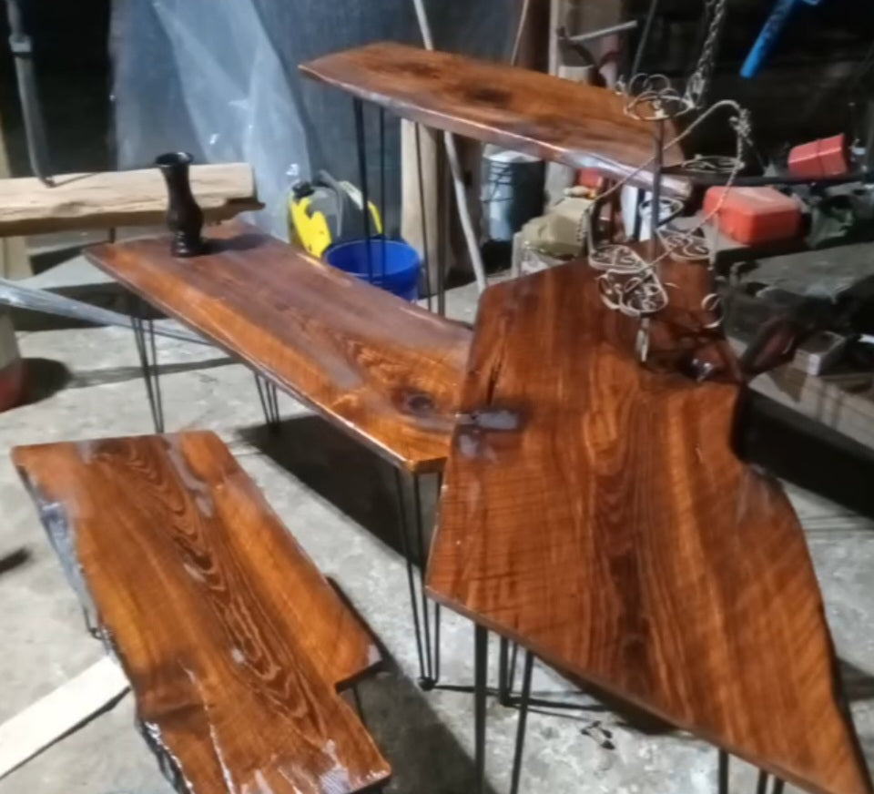 4 handmade barnwood tables from quailrun Barn circa 1918