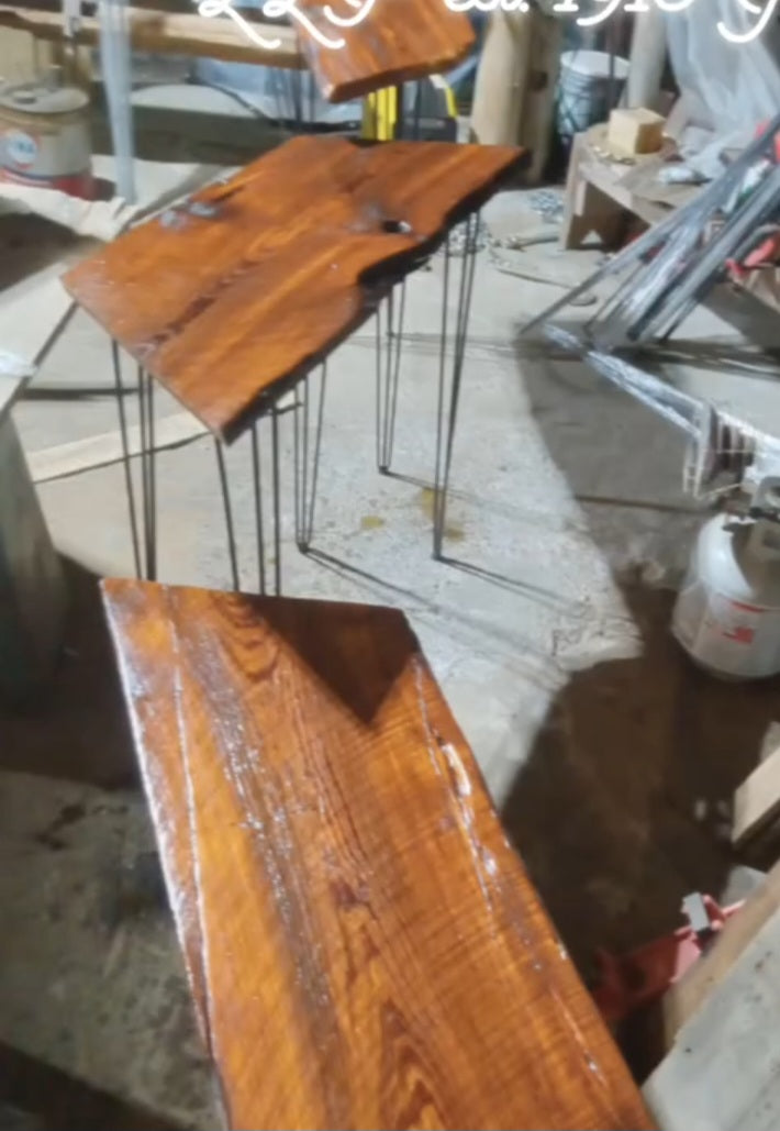 4 handmade barnwood tables from quailrun Barn circa 1918